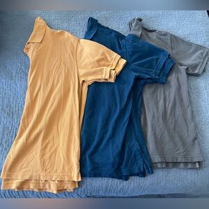 RedHead Bundle 3 Men's Polo Shirts Gold/Mustard Navy Gray/Taupe XL 100% Cotton